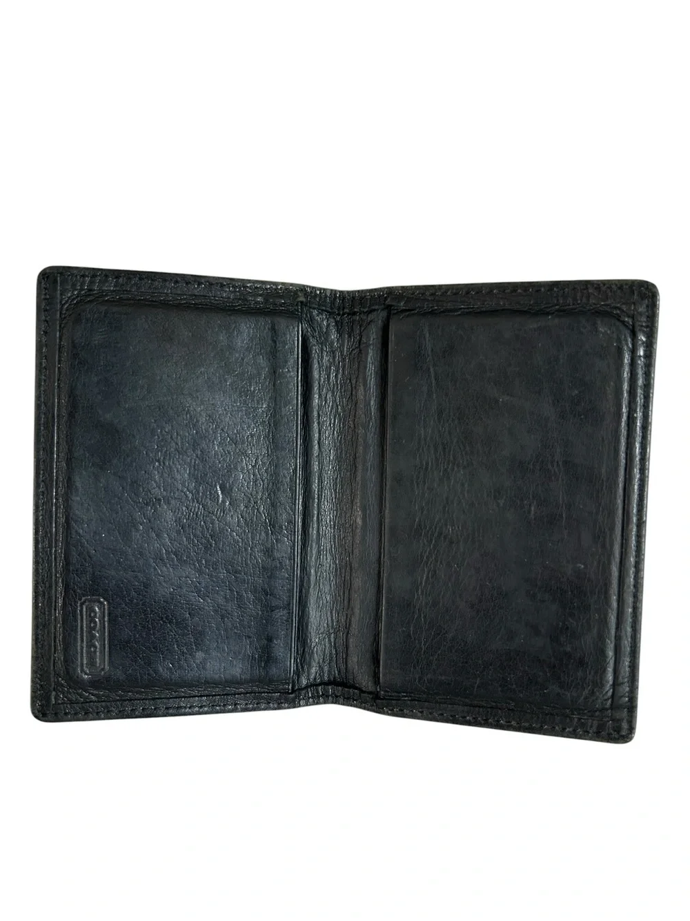 COACH Men’s Black Leather Bifold Card Holder Vintage Classic